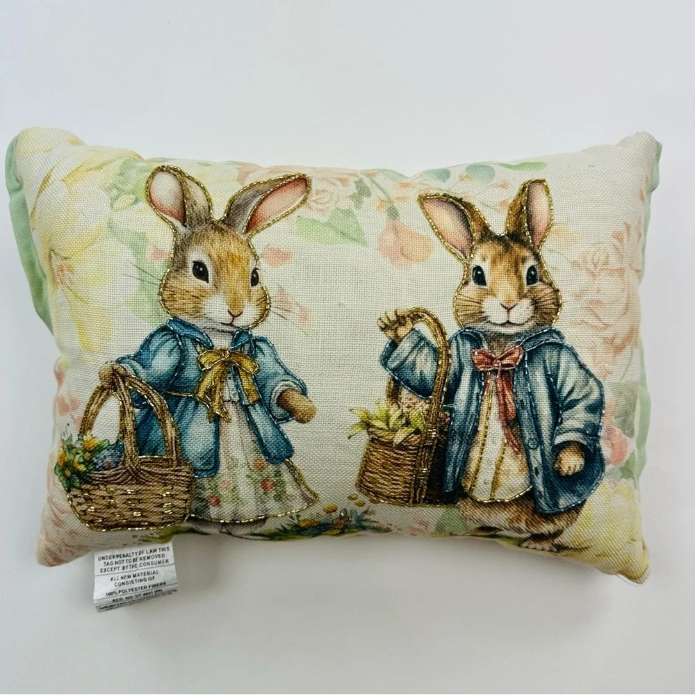 Easter Rabbits Accent Pillow